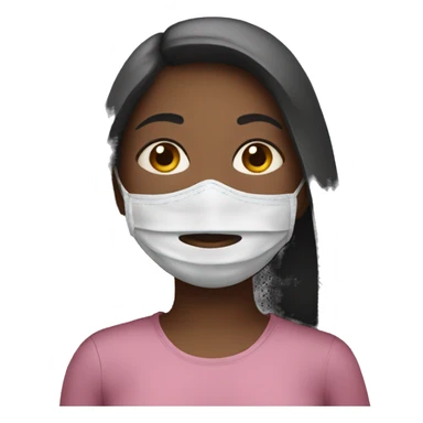 Girl wearing a mask sticker