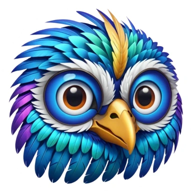 cool bird with style and eyes sticker