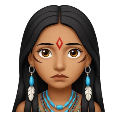 hurt eyes Native american woman sticker