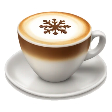 Cappuccino with a snowflake froth sticker