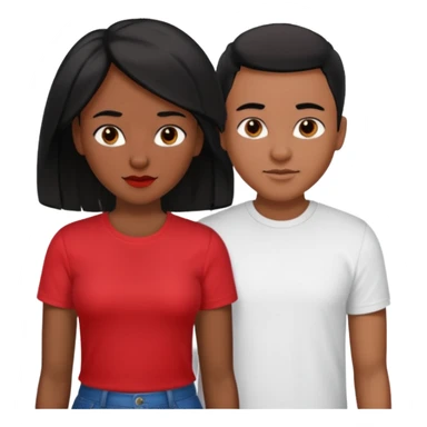 Black lesbian couple with one masculine with short haircut with a t shirt and one feminine with long hair in a blouse sticker