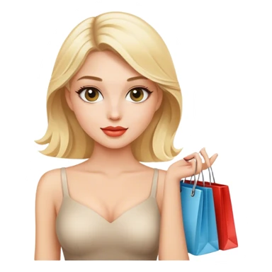 Elegant blonde model shopping  sticker