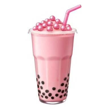 strawberry boba milk tea sticker