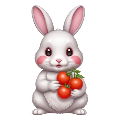 rabbit with cherry tomatoes  sticker