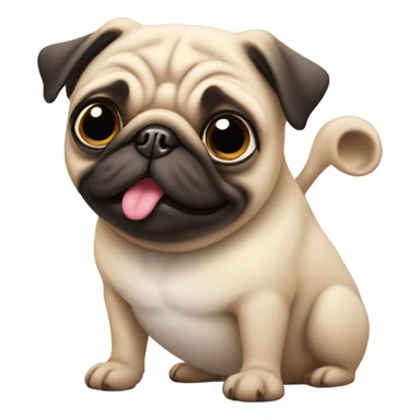 Pug princess with pink eyes  sticker