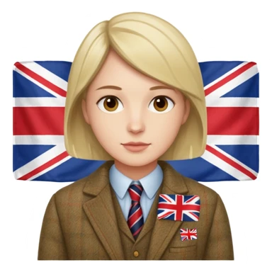 an English writer/playwriter with an UK flag in tha background sticker