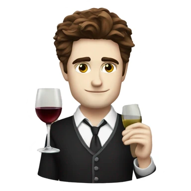 edward cullen drinking wine sticker