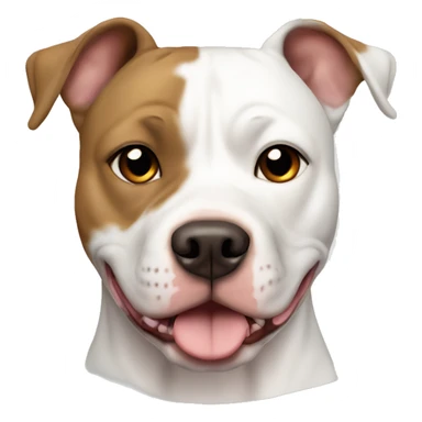 White American Staffordshire terrier with light brown patches by only her right ear  sticker