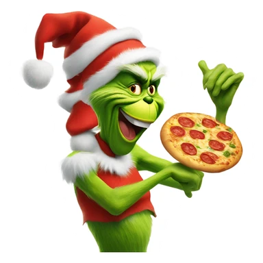 the grinch tossing pizza dough sticker