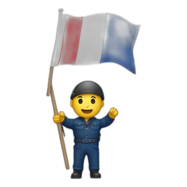 man holding a flag of france on the air sticker