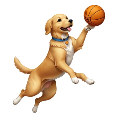 Dog shooting a fade away three sticker