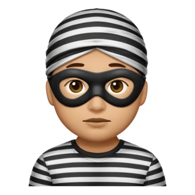 A theif robber emoji,Stripped shirt.eye mask. sticker