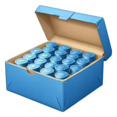 blue coins credit in a package sticker