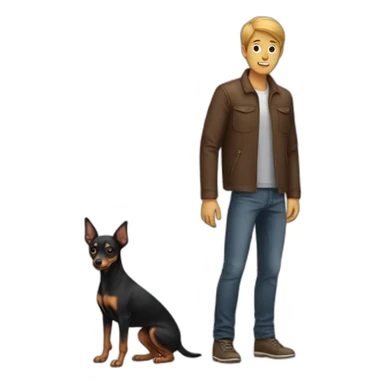 Short man turning into a pinscher sticker