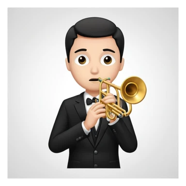 A very sad trumpet player sticker