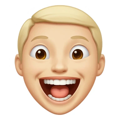 really happy emoji, laughing with joy, open mouth, expressive face sticker