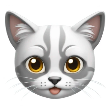 Gato blanco con dos manchas grises en la cara  sticker