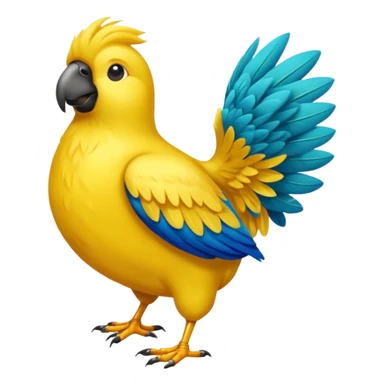 Pappagallo giallo e blu con il giallo sul petto le ali e la coda blu e la fronte poco poco verde sticker