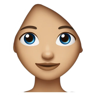 avatar de una chica de ojos azul oscuro y pelo marron LARGO,tez blanco rozaceo y cuerpo completo  sticker