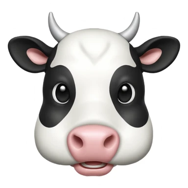 Black and White Cow 3d sticker