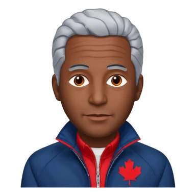 Jeffery Epstein with dark blue jacket and red logo  sticker