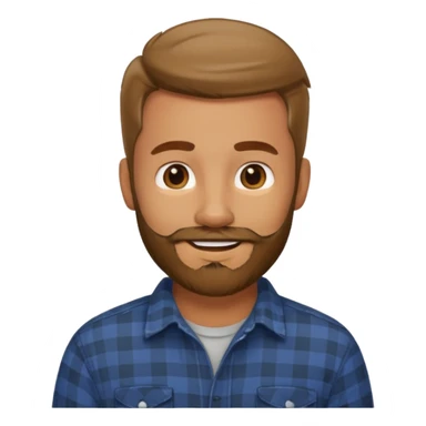 Hombre, barba,rubio oscuro, camisa franela guapo sticker