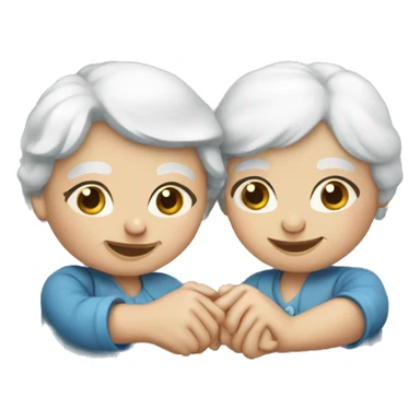 Old ladies holding hands blue eyes sticker