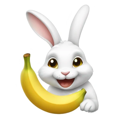 dutch bunny smiling eating some banana sticker