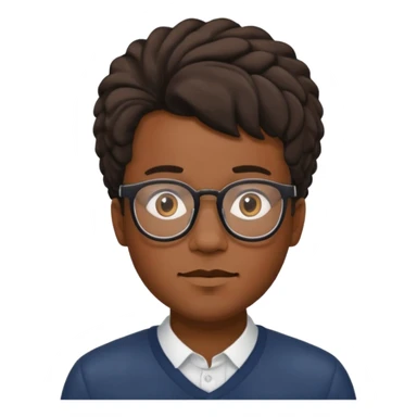 Black m’en with glass and semi free form the haïr style  sticker