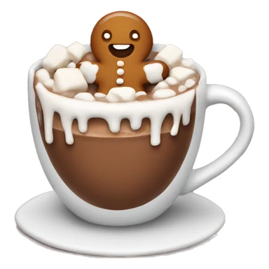 hot chocolate with gingerbread man sticker