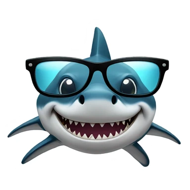 Shark whit glasses sticker
