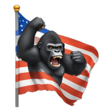 Gorilla tearing Indian flag sticker