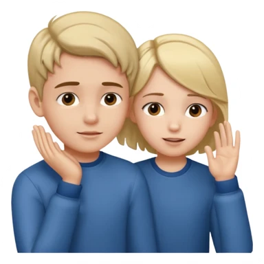 a boy putting a girls hair behind her ear gesture sticker