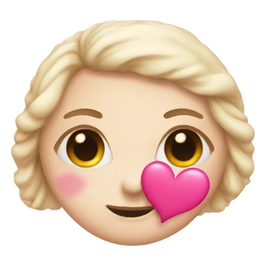 Kissy face with pink heart  sticker