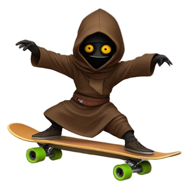 Jawa doing a kick flip kick flip on a skateboard sticker