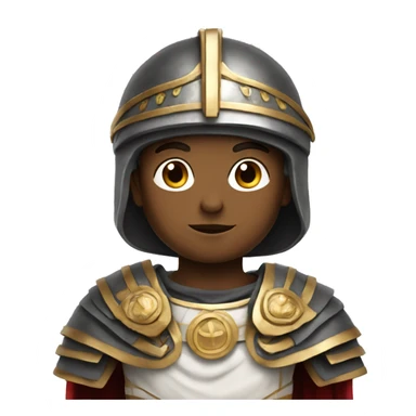 A boy dressed in oversized roman gear sticker
