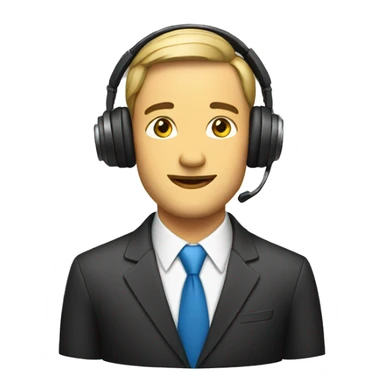 man in a business suit and headphones sticker