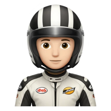 motorcycle racer with full face helmet sticker