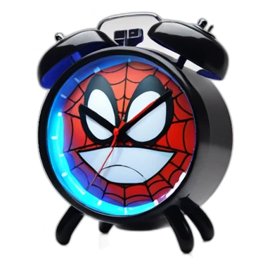Funny spiderman modern alarm clock for kids sticker