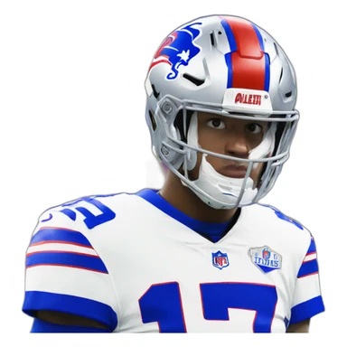josh allen wearing number 17 sticker