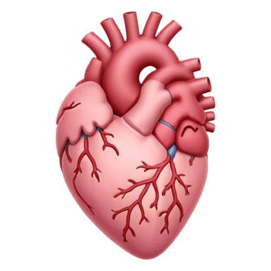 Anatomical heart, very soft pastel pink, light, iOS emoji style, variation 3 sticker