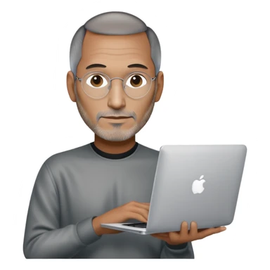 macbook with Steve Jobs sticker