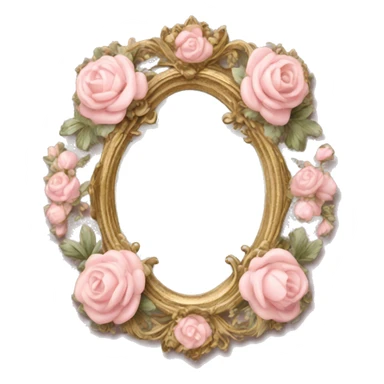 vintage rococo light pink dainty floral frame sticker