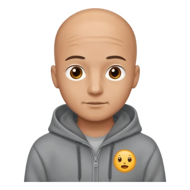CUte bald man in hoody sticker