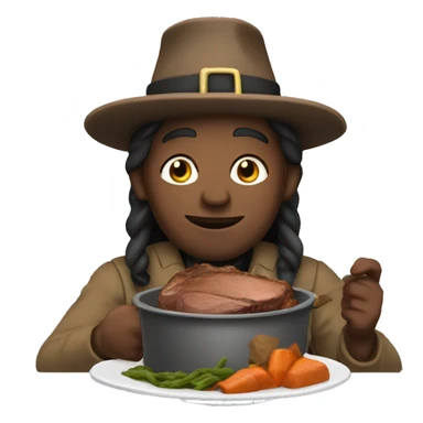 Pilgrim eating pot roast sticker
