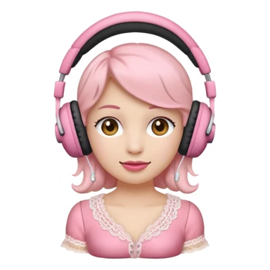 coquette emoji headphones only sticker