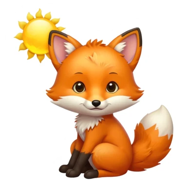 Baby fox carrying a sun ☀️🦊 sticker