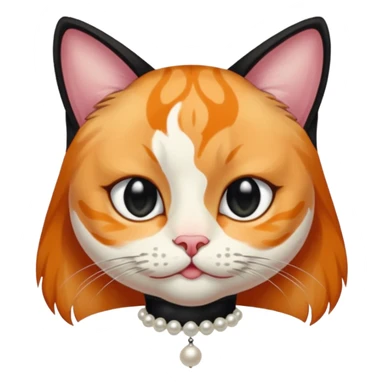 frame The Girl and the Pearls Painting, cat face sticker