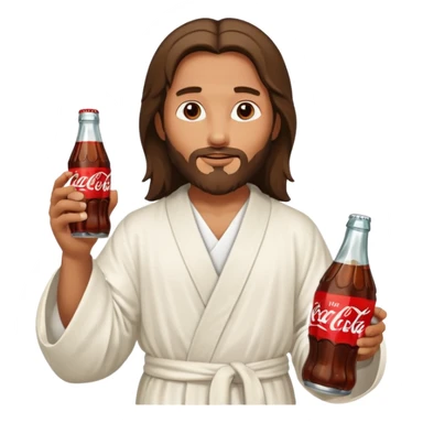 Jesus with a coke in his hand sticker