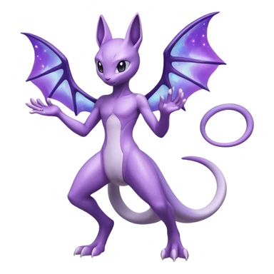 Mewtwo-Lunala-Fakémon-hybrid-creature (full body)  sticker